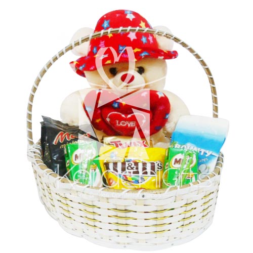 Bear With Choco Drink Basket