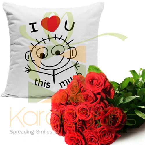 Luv Cushion With Roses