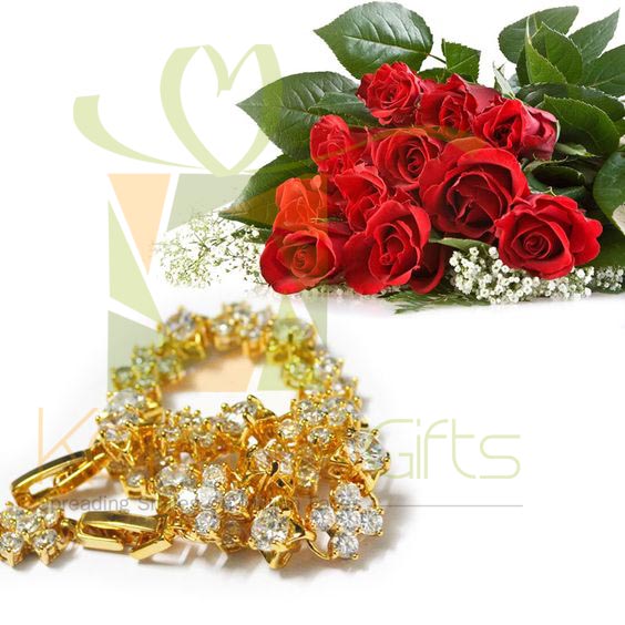 Roses With Zircon Bracelet