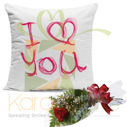 Pillow With Single Rose