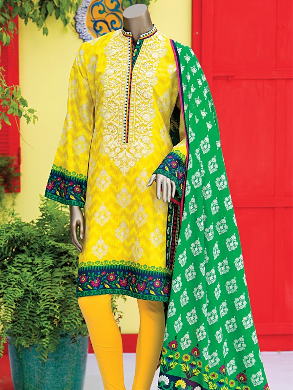 3 Piece Lawn Suit (Unstitched) By Junaid Jamshed