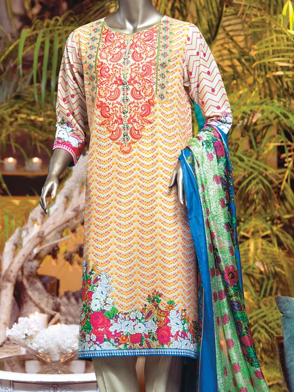  	3 Piece Lawn Suit (Unstitched) By Junaid Jamshed