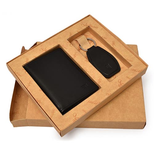 Leather Key Chain With Card Case