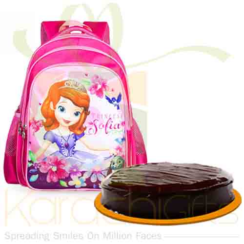 School Bag With Cake For Girl