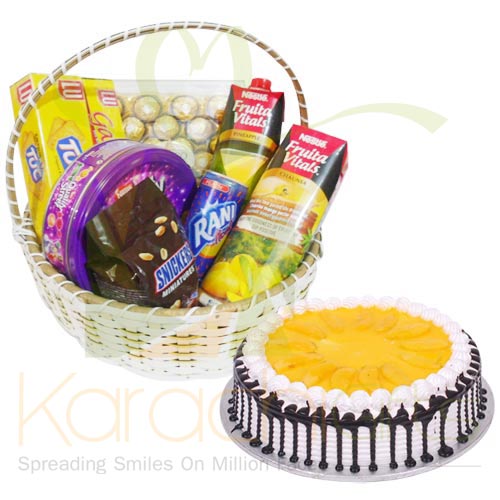Mango Cake With Gift Basket