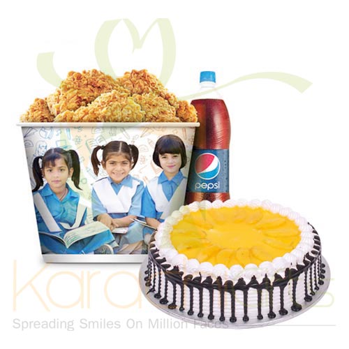 KFC Meal With Mango Cake