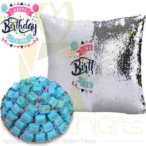 Birthday Magic Cushion With Vigo Tray