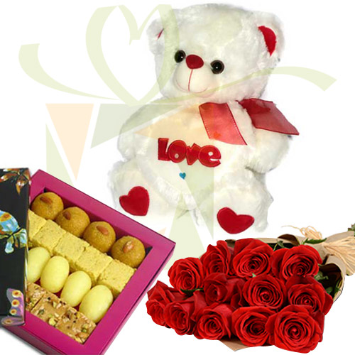 Teddy Roses And Mithai