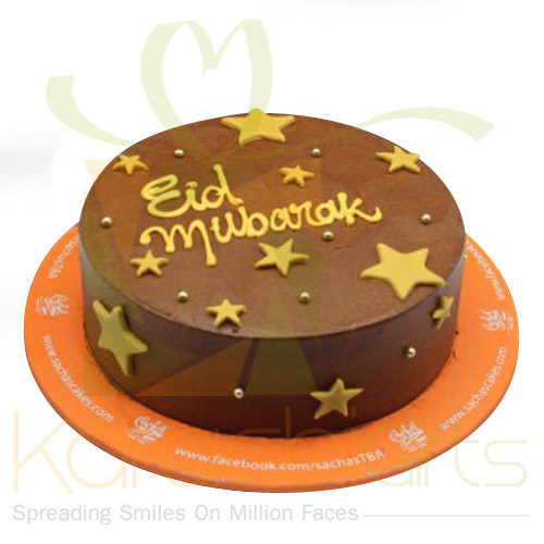 Brown And Golden Star Eid Cake