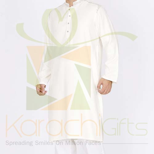 Cream Kurta By Junaid Jamshed