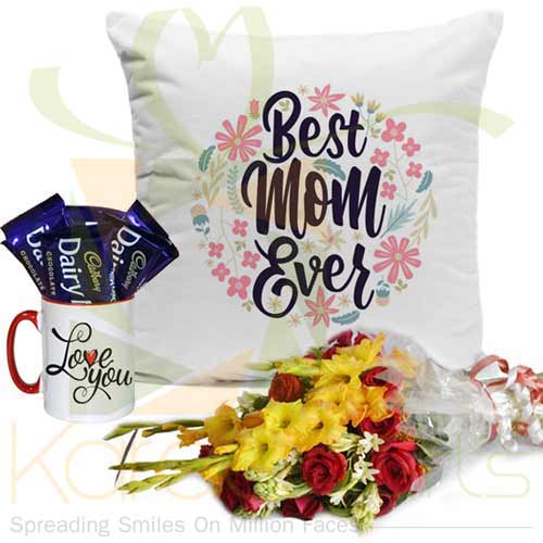 Choc Love Mug Cushion Flowers For Mom