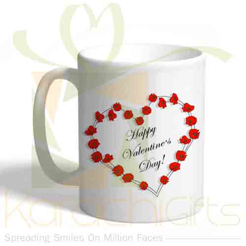 Happy Valentines Day Rose Heart Mug
