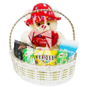 Bear With Choco Drink Basket