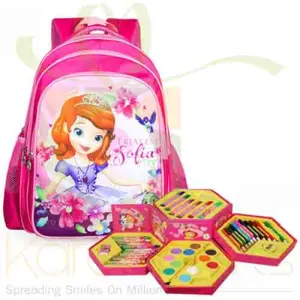 School Bag With Art Set For Girl