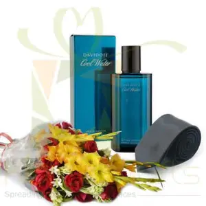 Cool Water With Tie And Bouquet