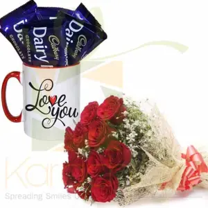 Choc Love Mug With Roses