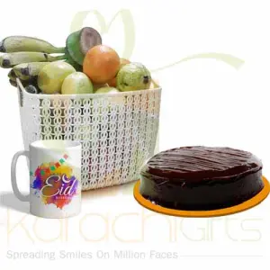 Eid Mug With Cake And Fruits