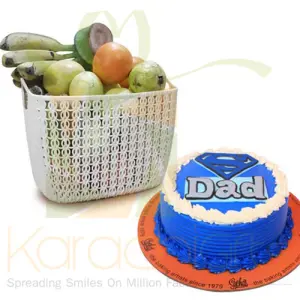 Fruits With Super Dad Cake