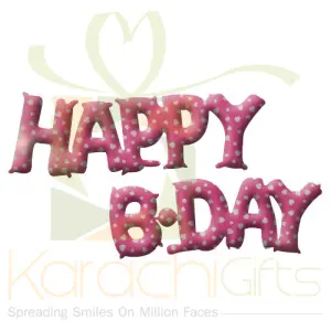 Happy B Day Balloon (Heart Print)