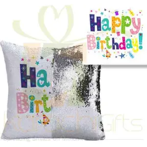 Birthday Sequin Cushion 2