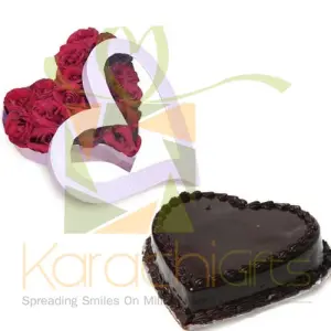 Rose Heart With Heart Cake