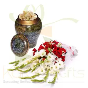 Kaju Pot With Flowers