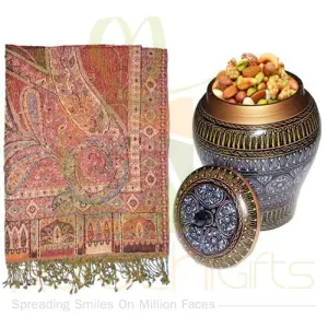 Dry Fruit Pot With Shawl