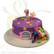 1st Birthday Icing Fondant Cake - Sachas