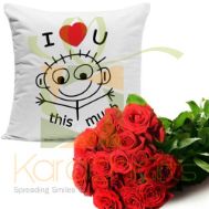 Luv Cushion With Roses