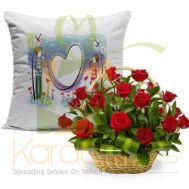 Rose Basket With Cushion