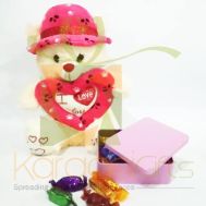 Love Teddy With Choco Box