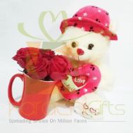 Teddy With Rose Mug