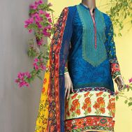 3 Piece Lawn Suit (Unstitched) By Junaid Jamshed.