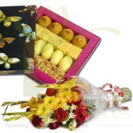 1Kg Mithai With Bouquet