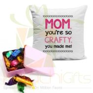 Mom Cushion With Chocolate Tin