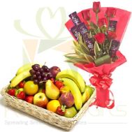 Choc Rose Bouquet With Fruits