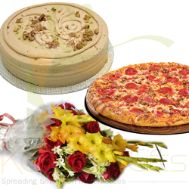 Coffee Cake With Flower And Pizza