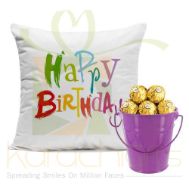 Choc Bucket With Bday Cushion