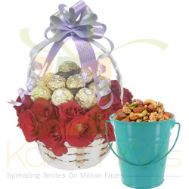 Rose Choc Basket With Dry Fruits