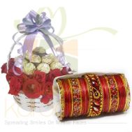 Ferrero Rose Basket With Choori