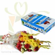 Bouquet With Bounty Box