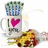 Love Choc Mug With Bouquet