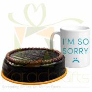 Sorry Mug With Chocolate Cake