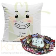 Teddy Choco Tray With Sorry Cushion