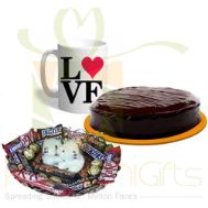 Teddy Choco Tray With Cake And Mug