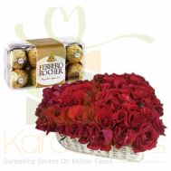 Rose Heart Basket With Ferrero