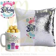 Birthday Magic Cushion With Choc Mug