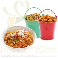 Dry Fruit Buckets With Gajar Ka Halwa