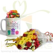 Quality Street In Bday Mug With Flowers