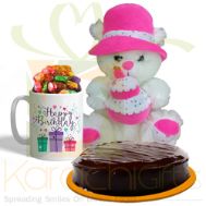 Bday Teddy Choc Mug And Cake